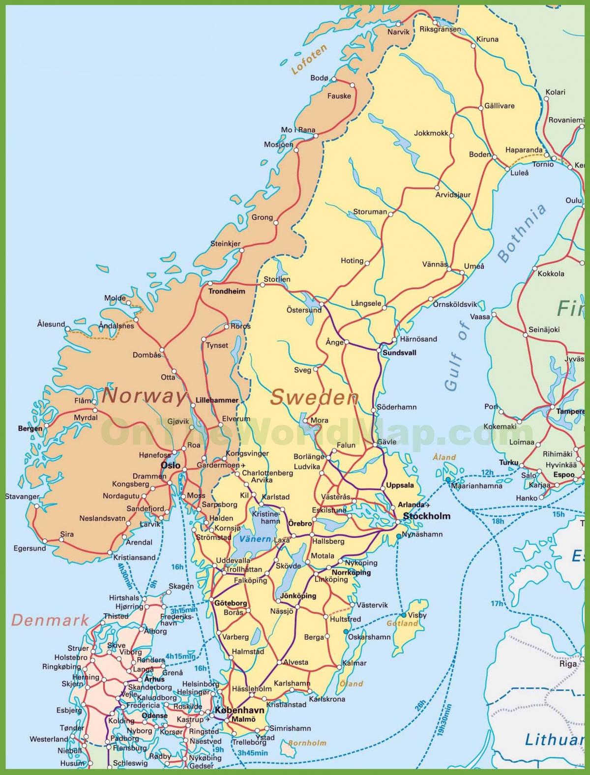 რუკა დანია და ნორვეგია