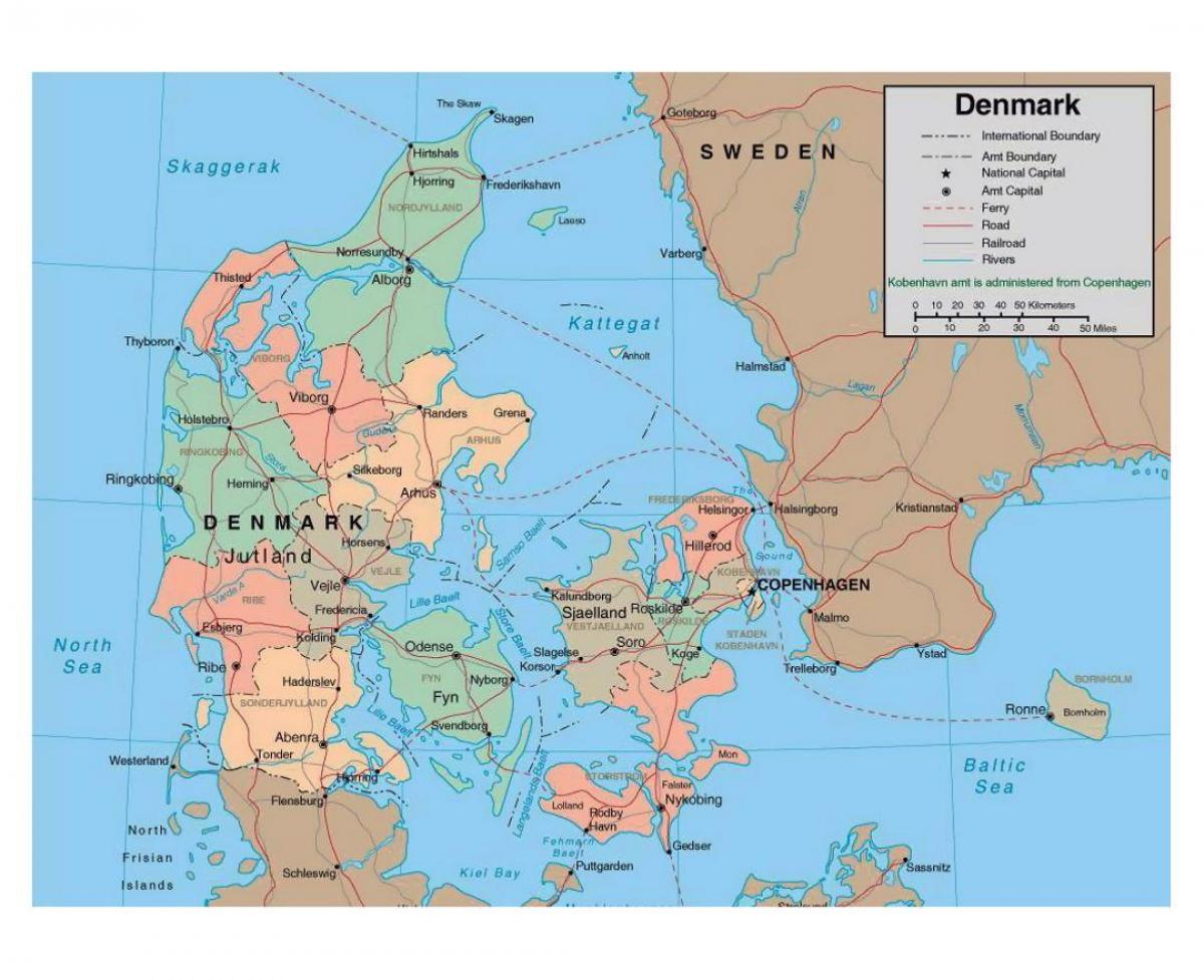 დეტალური რუკა, დანია